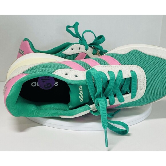 Adidas Run 60s 4.0 Running Shoe Women’s 6.5 Semi Court Green/ Bliss Pink JR6631 - Picture 12 of 14
